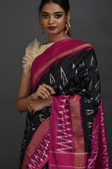 Black Silk Ikat Saree_DSC5728