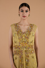 Beige Two Layered Gown_DTR4339