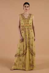 Beige Two Layered Gown