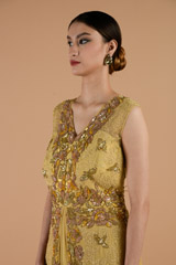 Beige Two Layered Gown_DTR4342