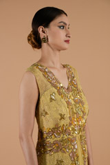 Beige Two Layered Gown_DTR4343