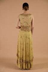 Beige Two Layered Gown_DTR4350
