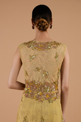 Beige Two Layered Gown_DTR4351