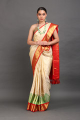 Cream Silk Saree1312_video