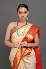 Cream Silk SareeIMG_6479
