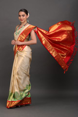 Cream Silk SareeIMG_6486