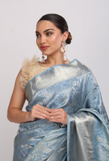 Powder Blue Silk SareeIMG_6319
