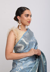 Powder Blue Silk SareeIMG_6320