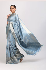 Powder Blue Silk SareeIMG_6325