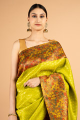 Lime Yellow Silk SareeDSC03975