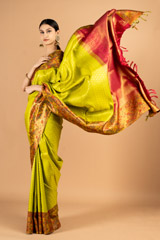 Lime Yellow Silk SareeDSC03978