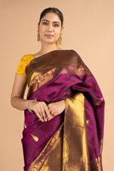 Magenta Silk Woven SareeDSC00699