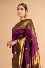 Magenta Silk Woven SareeDSC00700