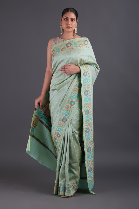Sea Green Silk Saree