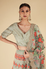 Mint Floral Embroidered LehengaDSC07048