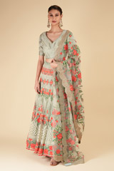 Mint Floral Embroidered LehengaDSC07051