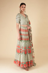 Mint Floral Embroidered LehengaDSC07054