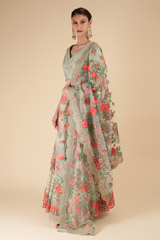 Mint Floral Embroidered LehengaDSC07055