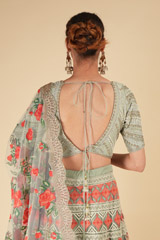 Mint Floral Embroidered LehengaDSC07057