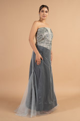 Silver Net Sequin GownDSC01192