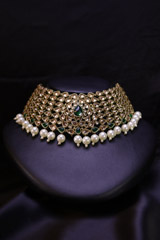 Golden Pearl Choker Necklace SetIMG_0371