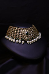 Golden Pearl Choker Necklace SetIMG_0374