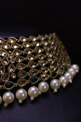 Golden Pearl Choker Necklace SetIMG_0384