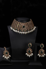 Golden Pearl Choker Necklace Set