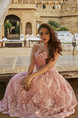 Pink 3D Floral Gown2