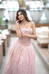 Pink 3D Floral Gown