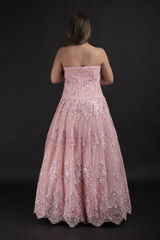Pink 3D Floral Gown_DTR1360