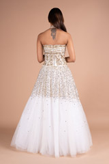 Halter Neck Off White Tulle Top And Bottom SetDSC07129
