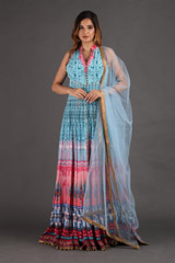 Blue Panel Anarkali Set134_video