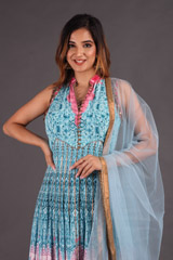 Blue Panel Anarkali SetIMG_4267