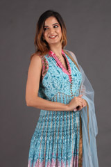 Blue Panel Anarkali SetIMG_4270