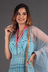 Blue Panel Anarkali SetIMG_4272