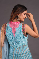 Blue Panel Anarkali SetIMG_4275