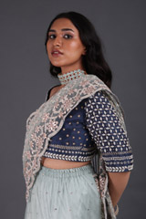 Blue Embellished Saree GownIMG_5159