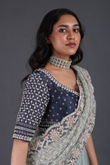 Blue Embellished Saree GownIMG_5160