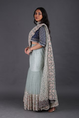 Blue Embellished Saree GownIMG_5162