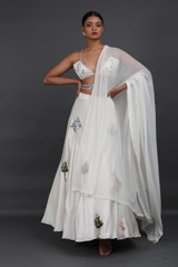 Ivory Hand Embroidered Lehenga