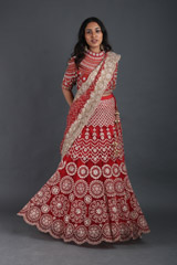 Red Embellished Saree Gown1345_video