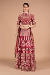 Red Embellished Saree Gown