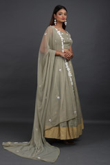 Handwoven Olive Chanderi LehengaIMG_6379