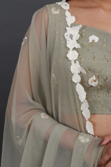 Handwoven Olive Chanderi LehengaIMG_6382