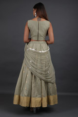 Handwoven Olive Chanderi LehengaIMG_6393