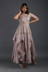 Grey Peplum Gown1348_video