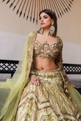 Green Chanderi Gota Lehenga SetDSC05272