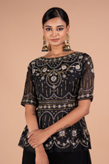 Black Embellished Top Bottom SetDSC07628