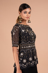 Black Embellished Top Bottom SetDSC07633